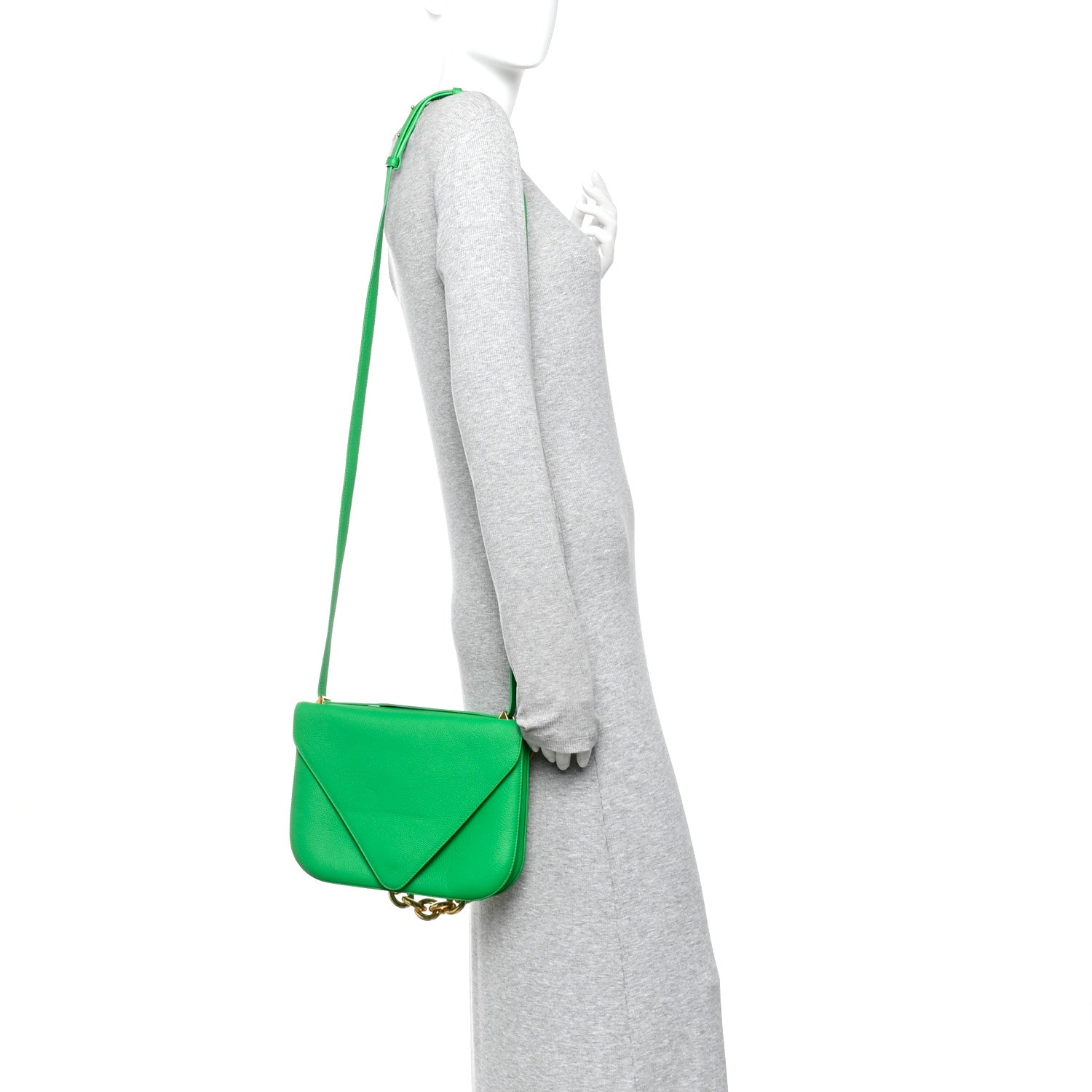 Bottega Veneta Calfskin Mount Envelope Bag Parakeet 2 of 16