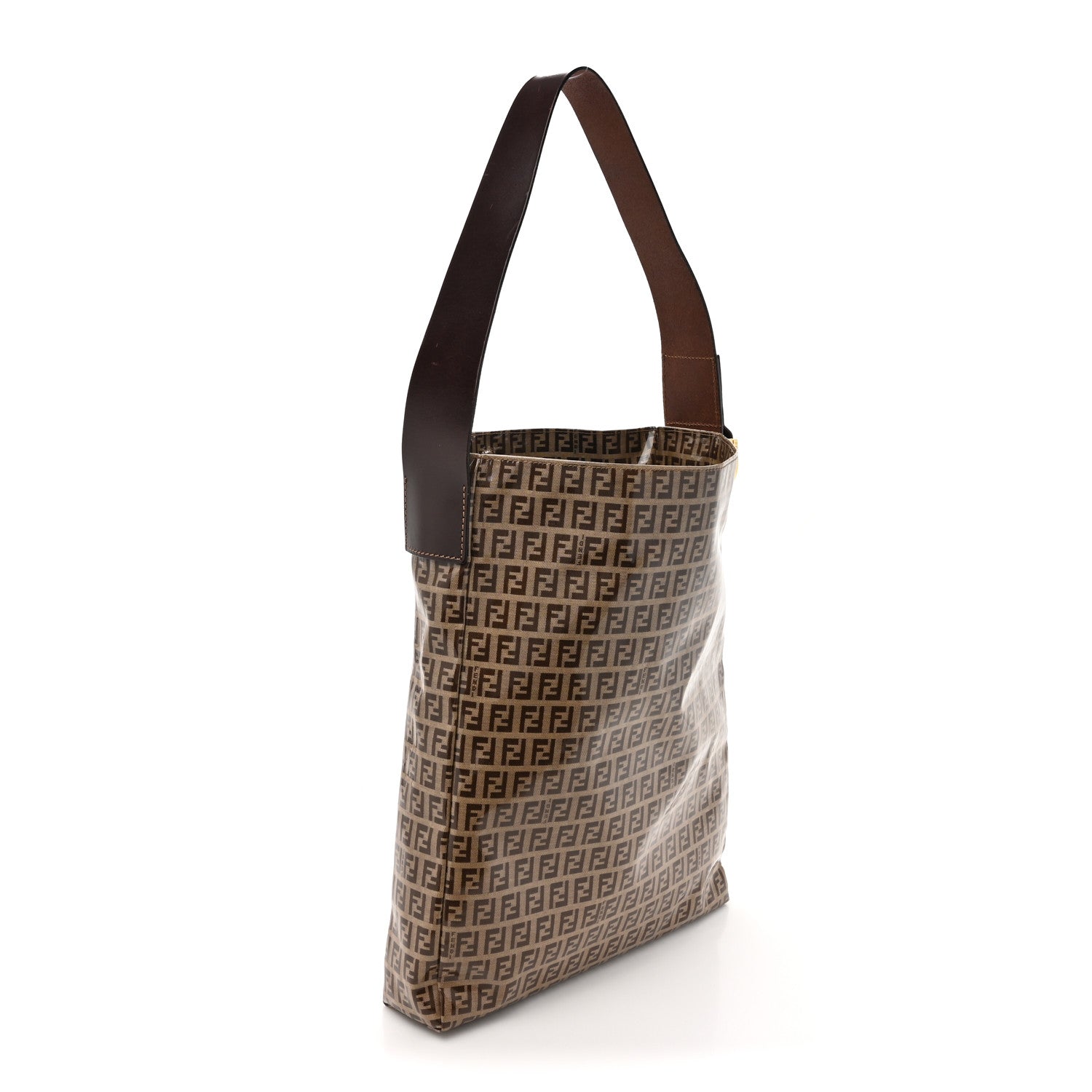 Fendi Vinyl Zucchino Shoulder Bag Tobacco 3 of 15