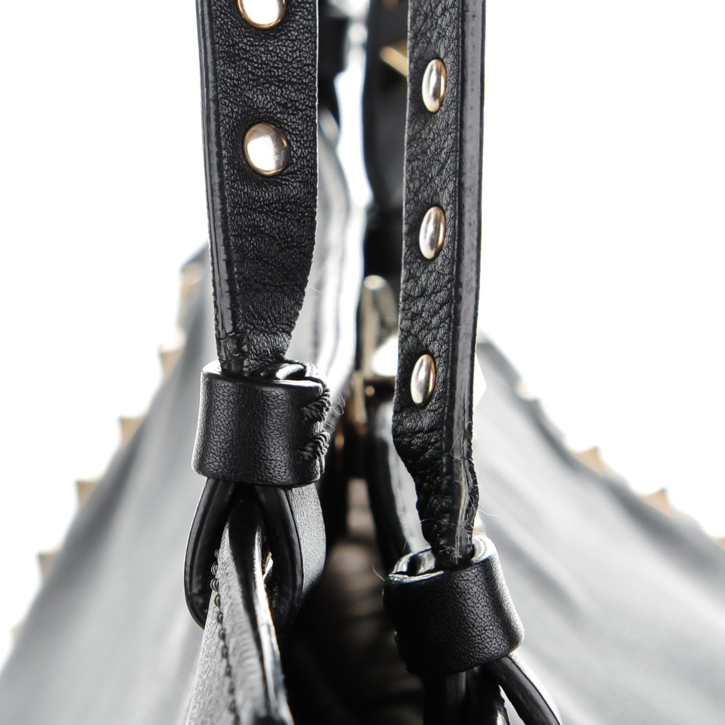 Vitello Medium Rockstud Tote Black
