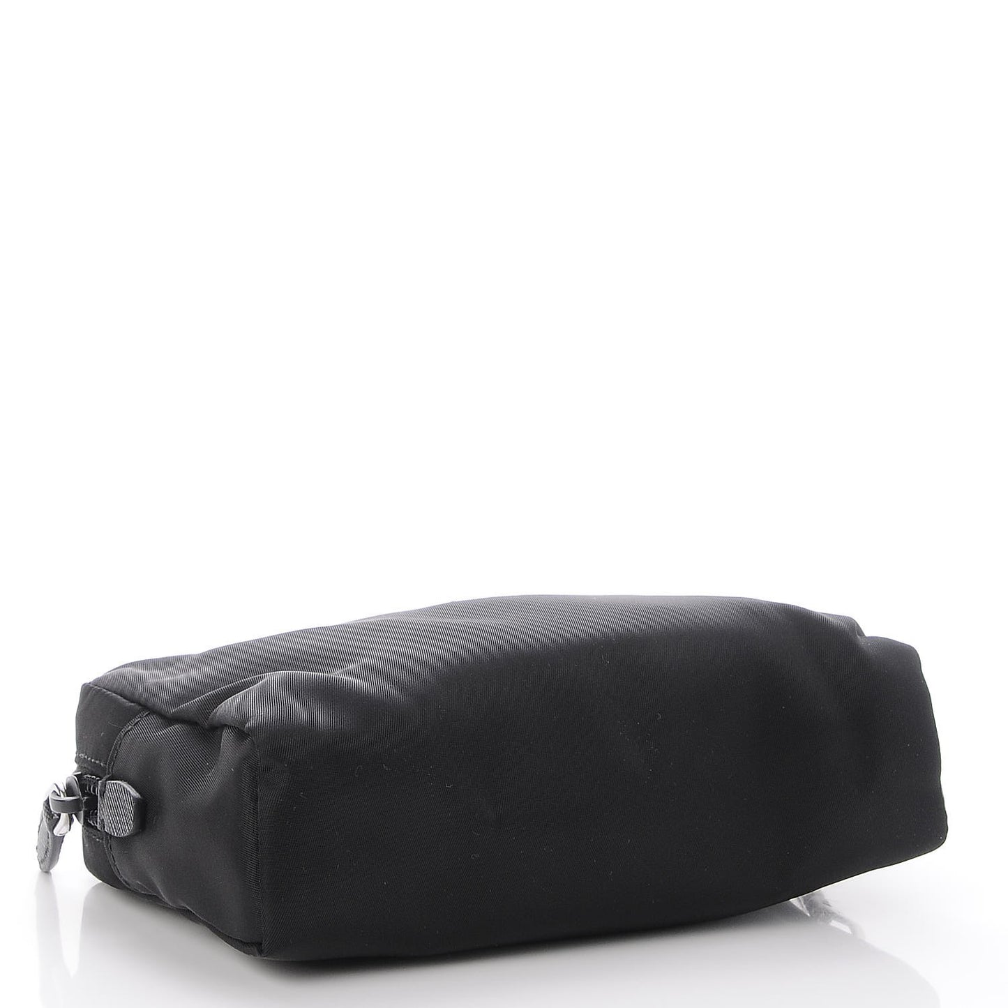 Tessuto Nylon Vela Saffiano Necessaire Wristlet Pouch Black