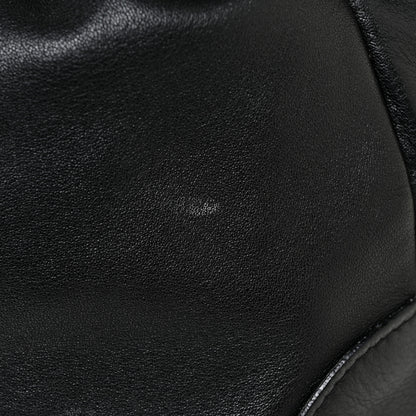 Prada Soft Calf Pleated Two Pocket Hobo Black 10 of 17
