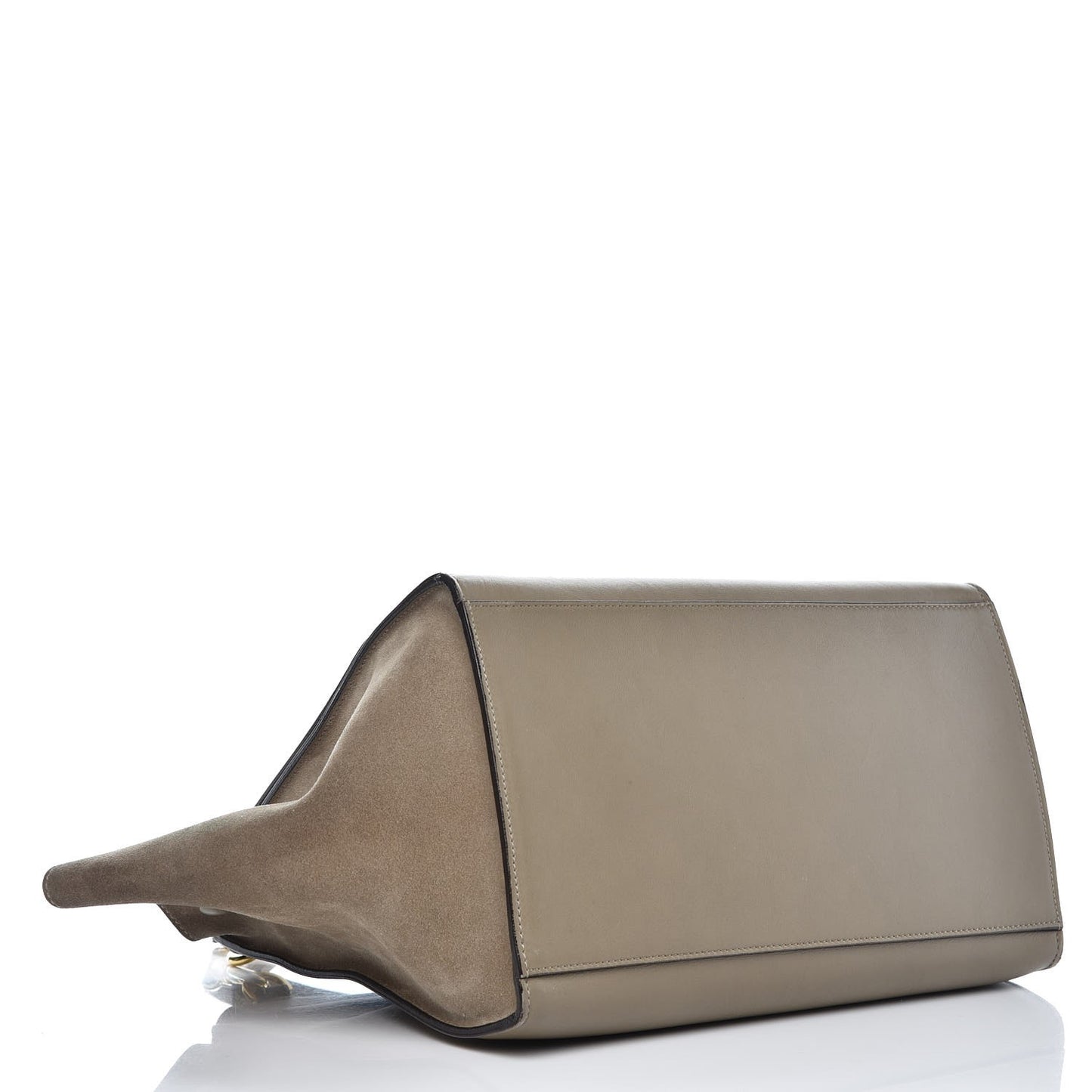 Calfskin Suede Whipsnake Medium Trapeze Taupe