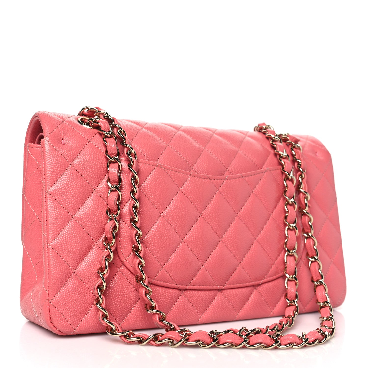 Chanel Metallic Caviar Quilted Medium Double Flap Pink 3 of 10