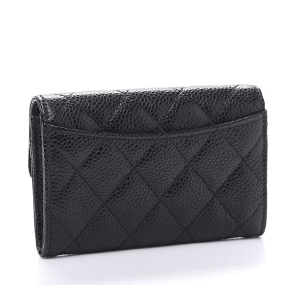 Chanel Caviar Quilted Flap Card Holder Wallet Black 3 of 11