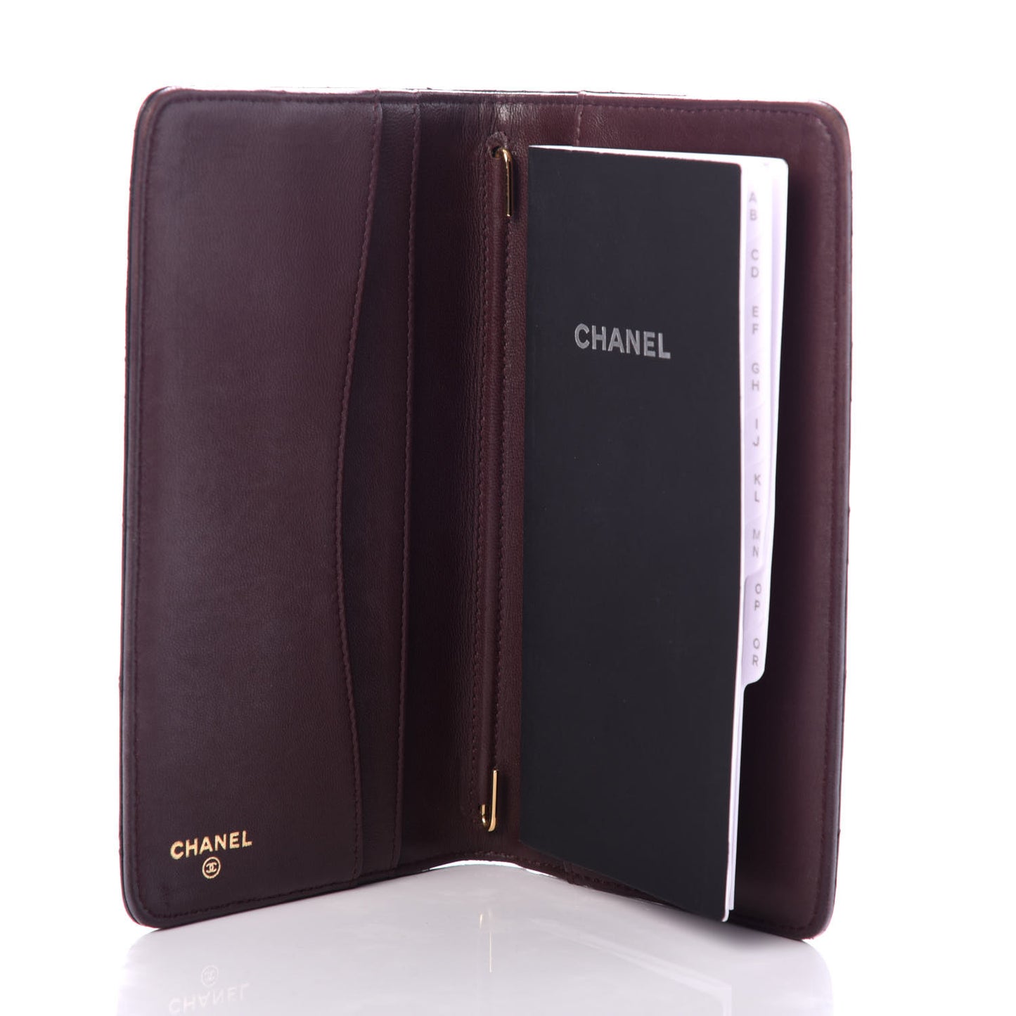 Lambskin Quilted Medium Agenda Cover Black