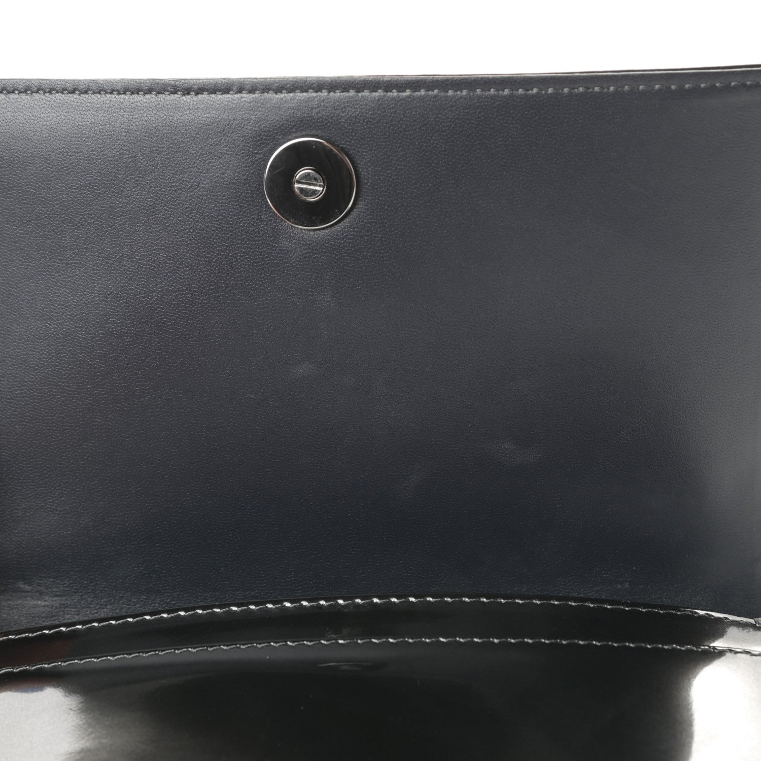 Christian Dior Metallic Patent Micro-Cannage Diorama Wallet on Chain Pouch Onyx Black 13 of 14