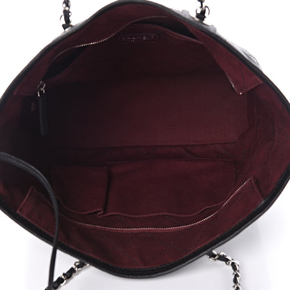 Chanel Grained Calfskin Quilted Small Daily Shopping Tote Black 5 of 9