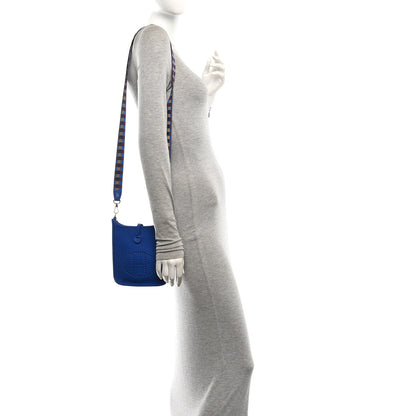 Hermes Taurillon Clemence Maxi Quadrille Evelyne TPM Royal Bleu Bleu Bill Biscuit Rouge H 2 of 10