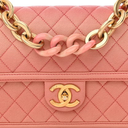 Chanel Caviar Quilted Medium Sunset On The Sea Flap Coral 8 of 10