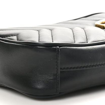 Gucci Calfskin Matelasse Mini GG Marmont Crossbody Bag Black 10 of 11