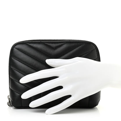 Saint Laurent Lambskin Y Quilted Monogram Loulou Cosmetic Case Black 2 of 8