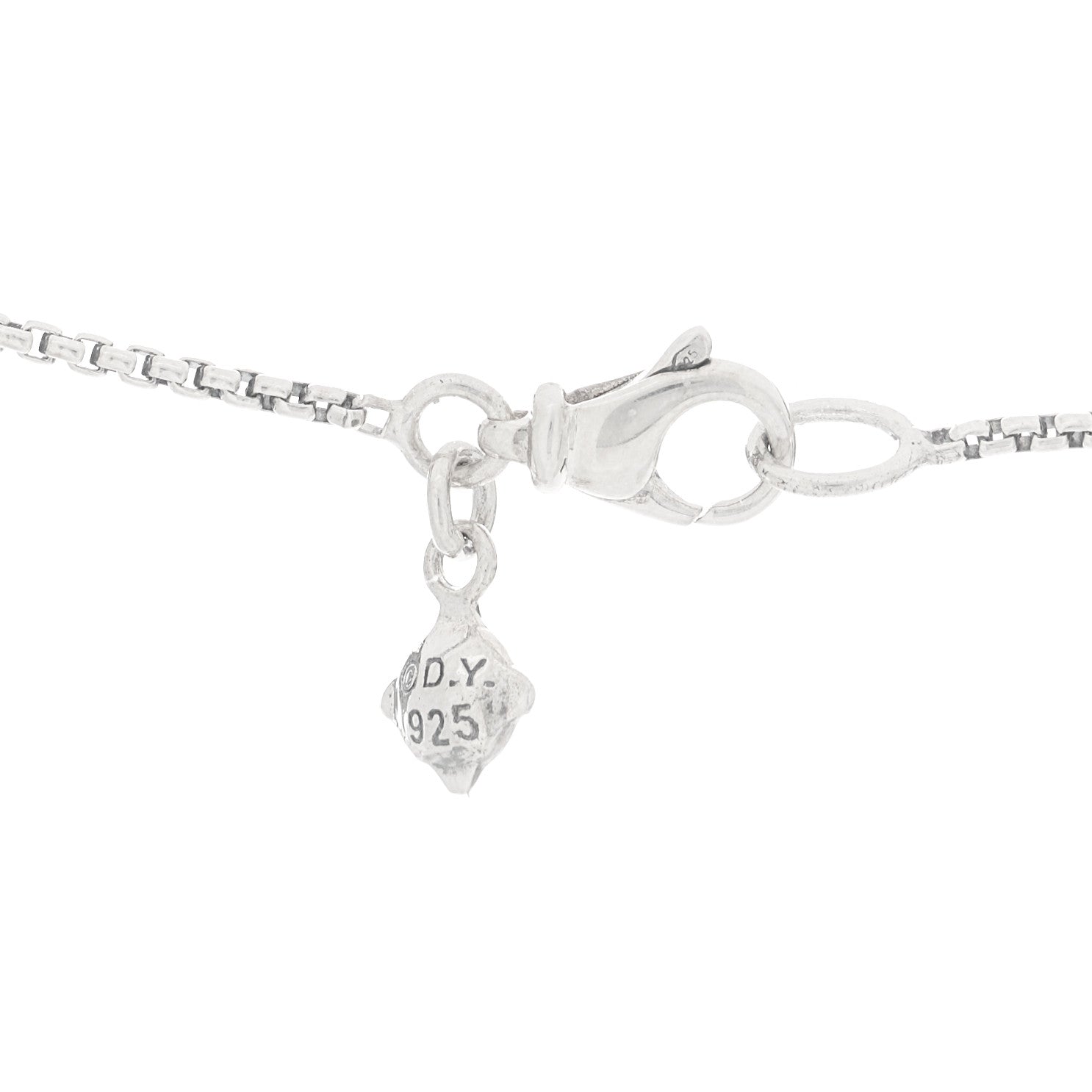 David Yurman Sterling Silver Diamond Black Onyx 7mm Chatelaine Pave Bezel Pendant Necklace 5 of 6