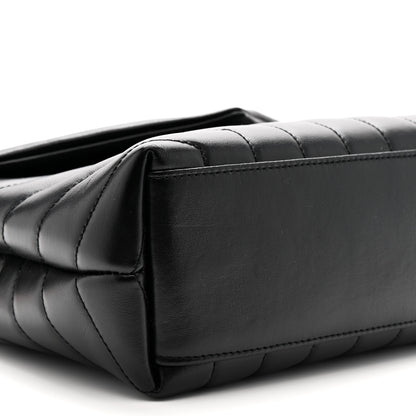 Saint Laurent Calfskin Y Quilted Monogram Monochrome Small Loulou Chain Satchel Black 10 of 12