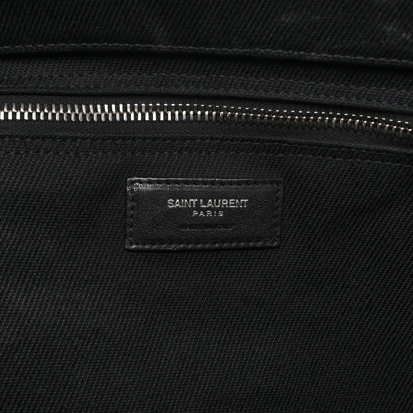 Linen Calfskin Rive Gauche Tote Black