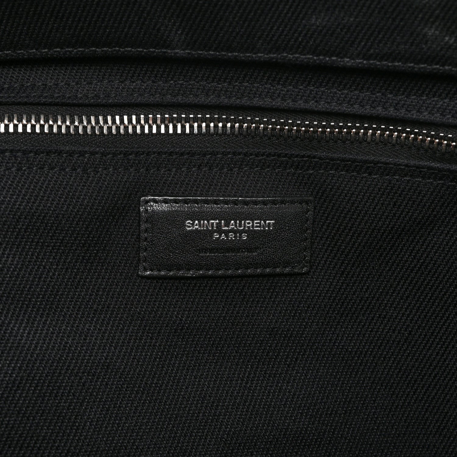 Saint Laurent Linen Calfskin Rive Gauche Tote Black 6 of 10