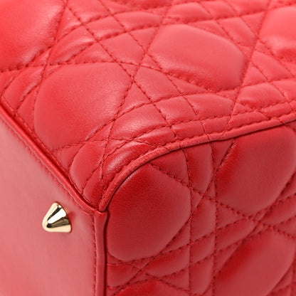 Christian Dior Lambskin Cannage Medium Lady Dior Red 11 of 12