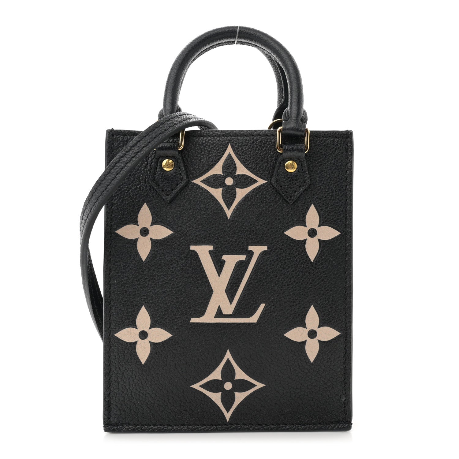 Louis Vuitton Empreinte Monogram Giant Petit Sac Plat Black Beige 1 of 12