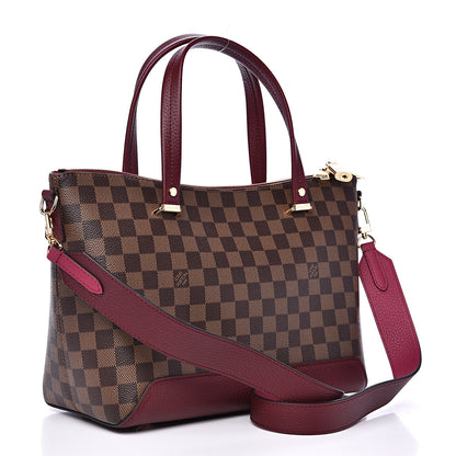 Louis Vuitton Damier Ebene Cuir Taurillon Hyde Park Fuchsia 2 of 8