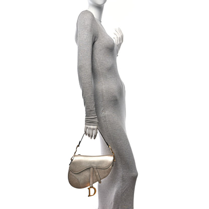 Christian Dior Metallic Grained Calfskin Saddle Bag Gold 2 of 12