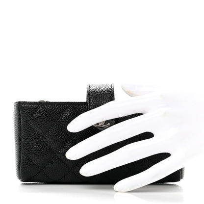 Chanel Caviar Quilted Mini Phone Holder Clutch Black 2 of 8