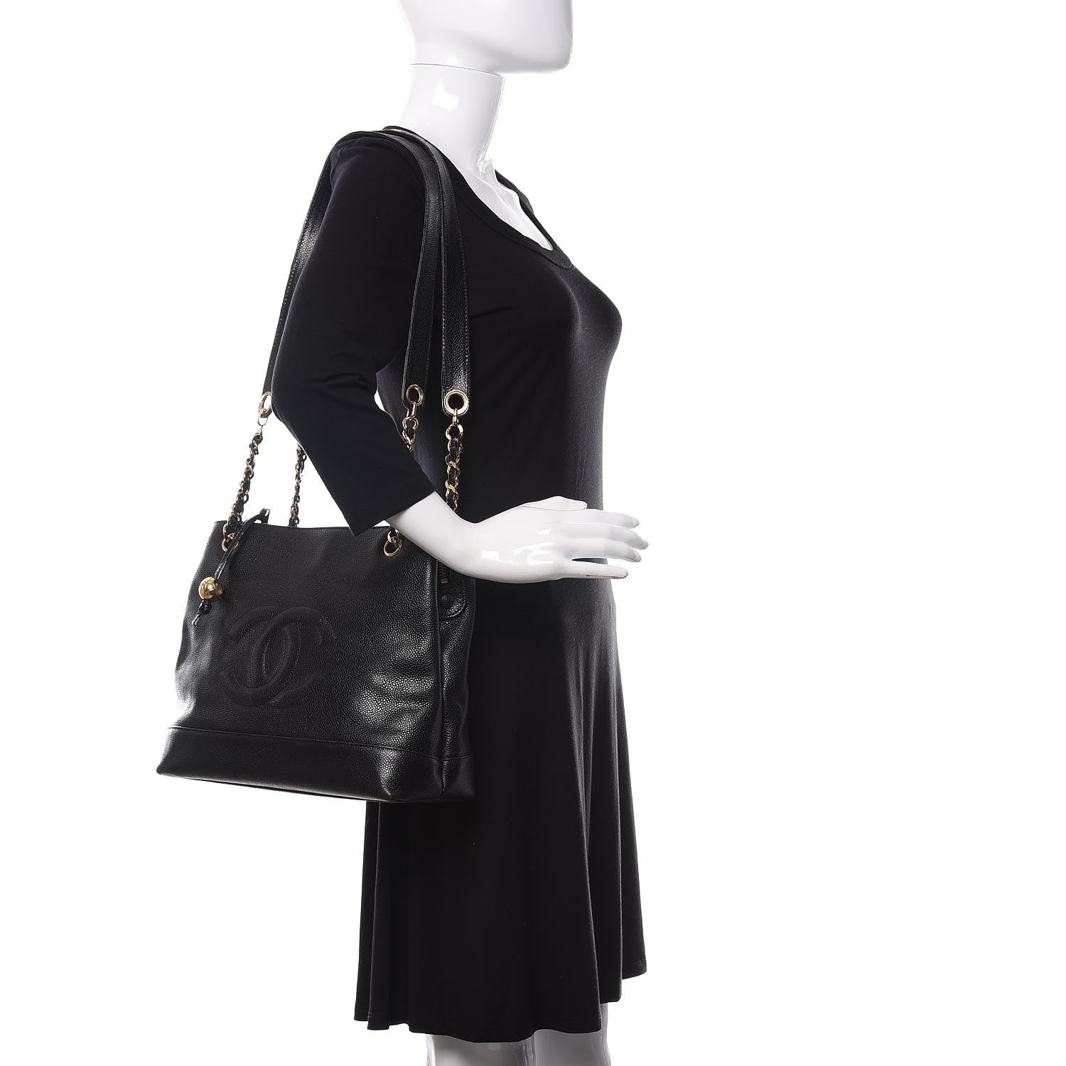 Chanel Caviar CC Shoulder Bag Black 2 of 11