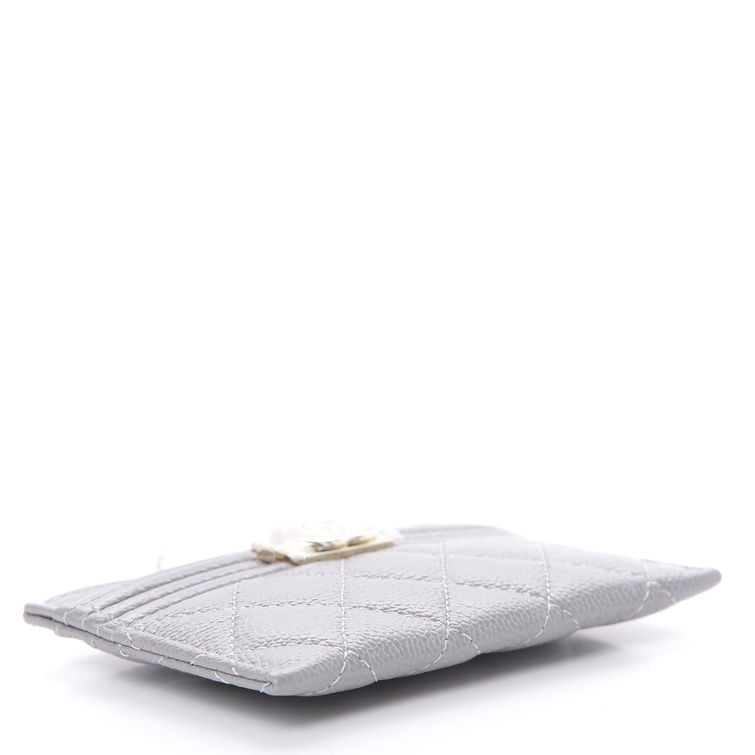 Chanel Caviar Quilted Boy Card Holder Grey 4 of 9