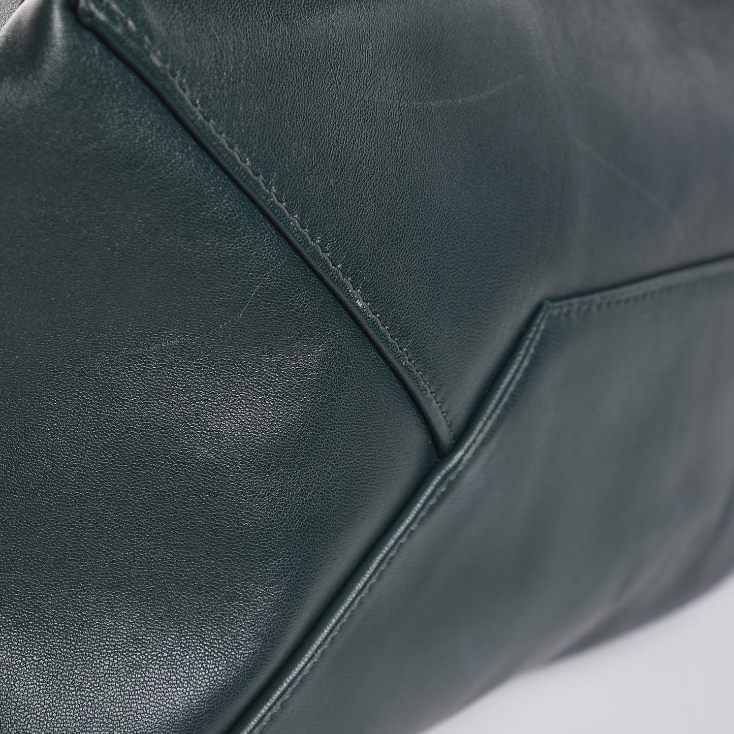 Lambskin Horizontal Cabas Bottle Green