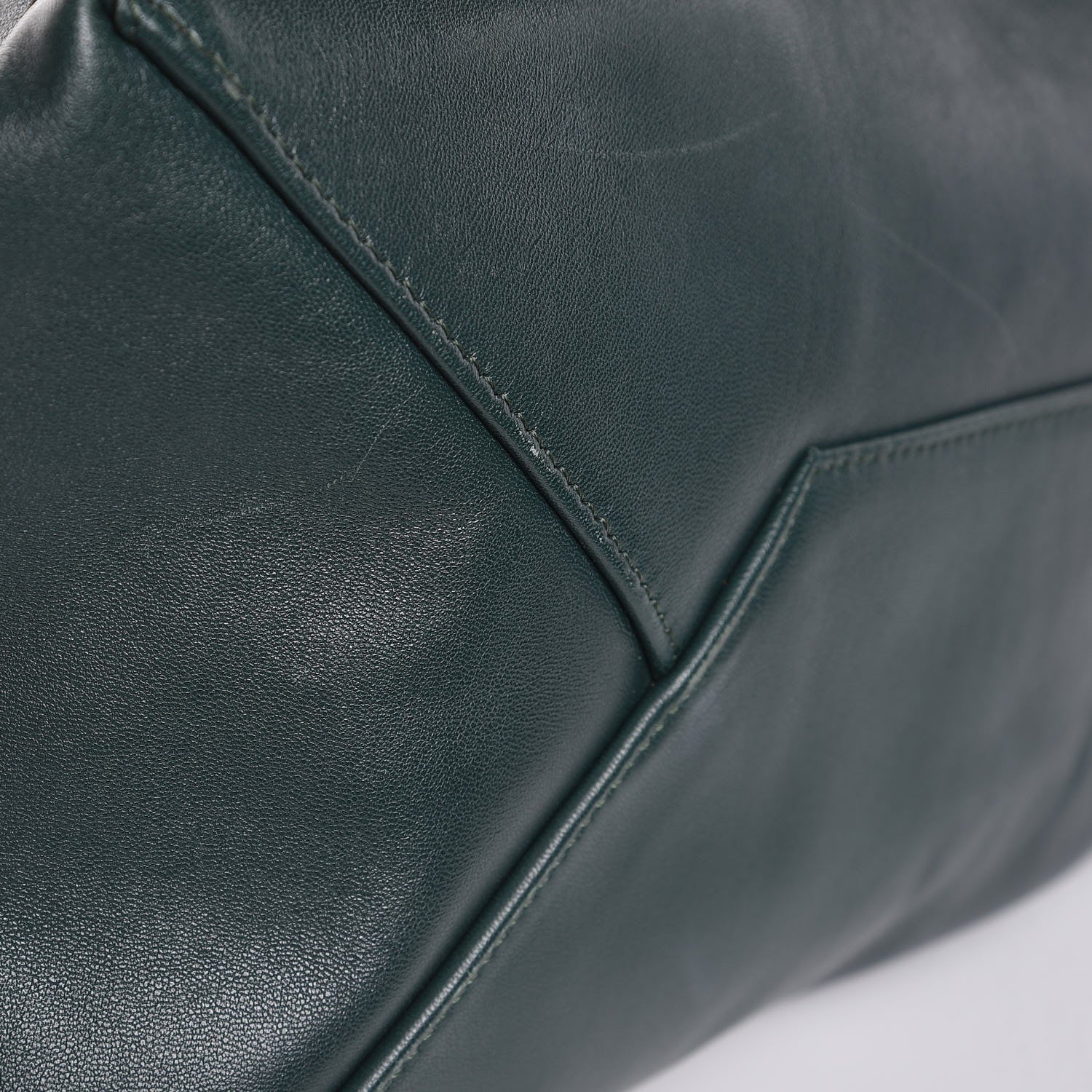 Celine Lambskin Horizontal Cabas Bottle Green 13 of 15