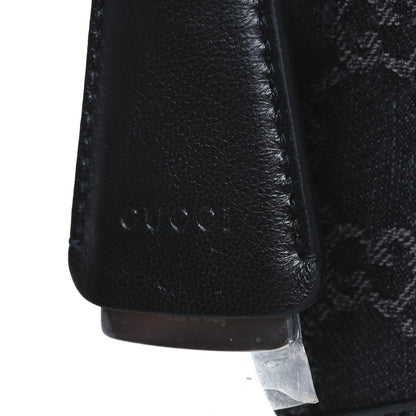 Gucci Jacquard Black Denim GG Monogram Horsebit Slim Small Shoulder Bag Black Grey 12 of 12