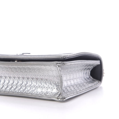 Christian Dior Metallic Patent Micro-Cannage Mini Diorama Flap Bag Silver 9 of 9