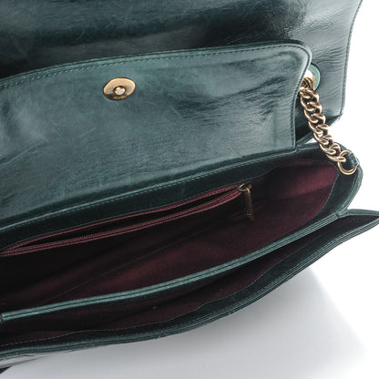 Chanel Glazed Calfskin Quilted Perfect Edge Large Flap Green 5 of 10