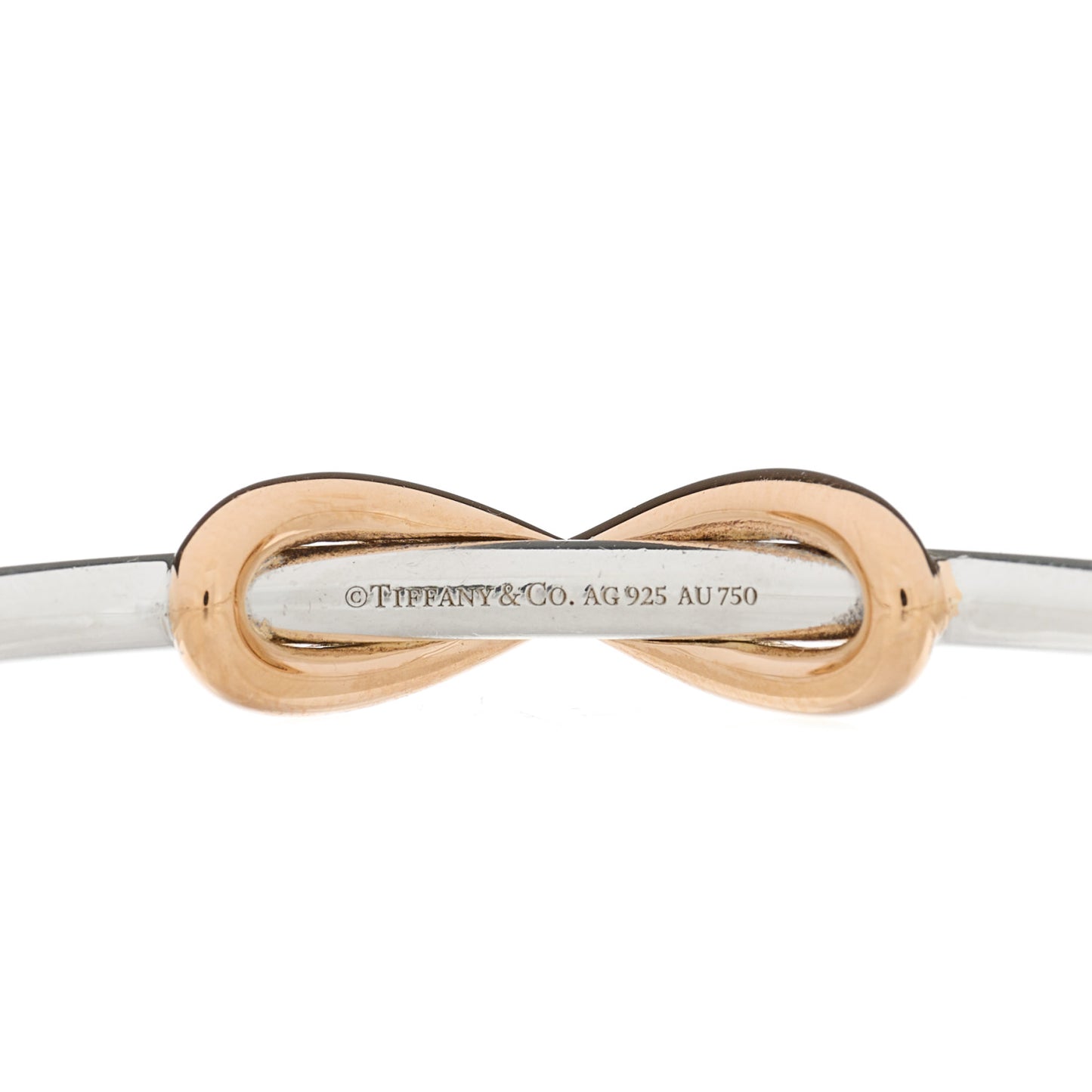 Sterling Silver 18K Rose Gold Infinity Cuff Bracelet