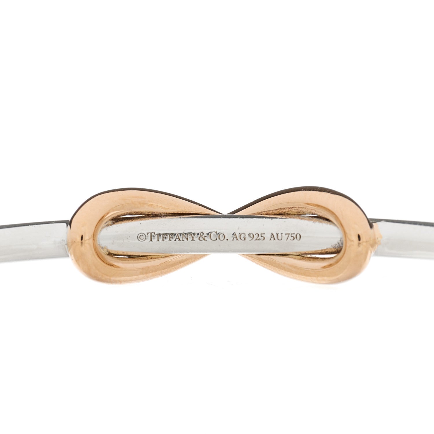 Tiffany Sterling Silver 18K Rose Gold Infinity Cuff Bracelet 2 of 4