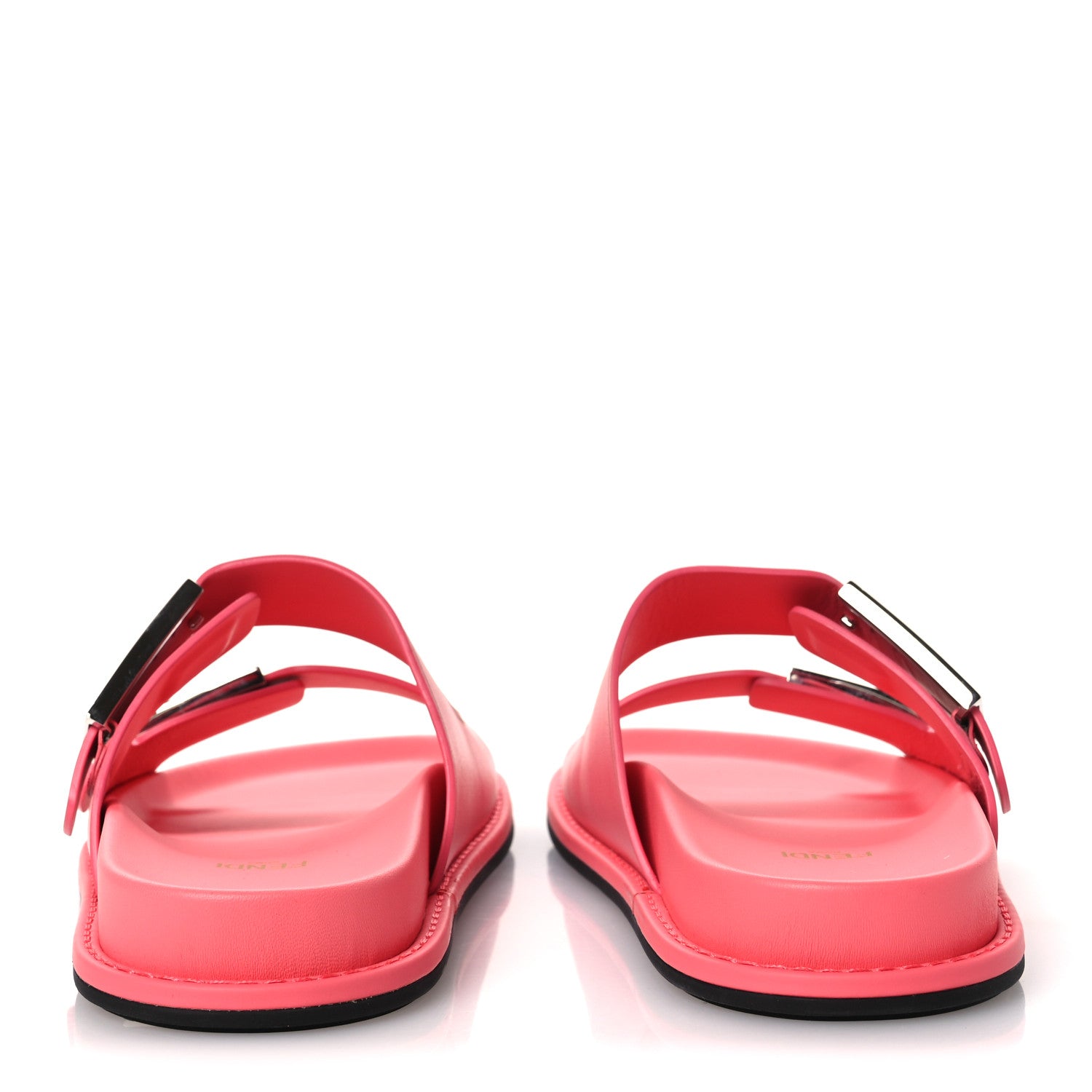 Fendi Vitello Fendi Feel Buckled Slide Sandals 38 Pink Dalia 6 of 11