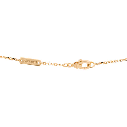 Van Cleef & Arpels 18K Yellow Gold Blue Agate Vintage Alhambra Pendant Necklace 5 of 6