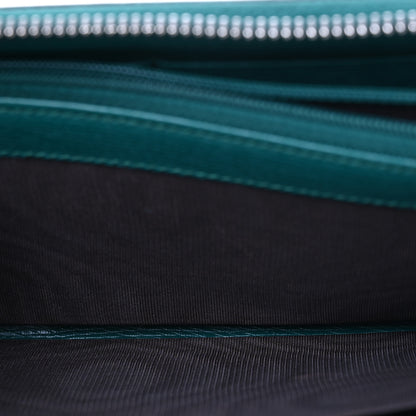 Gucci Calfskin Blooms Print Zip Around Wallet Bright Emerald Multicolor 7 of 16