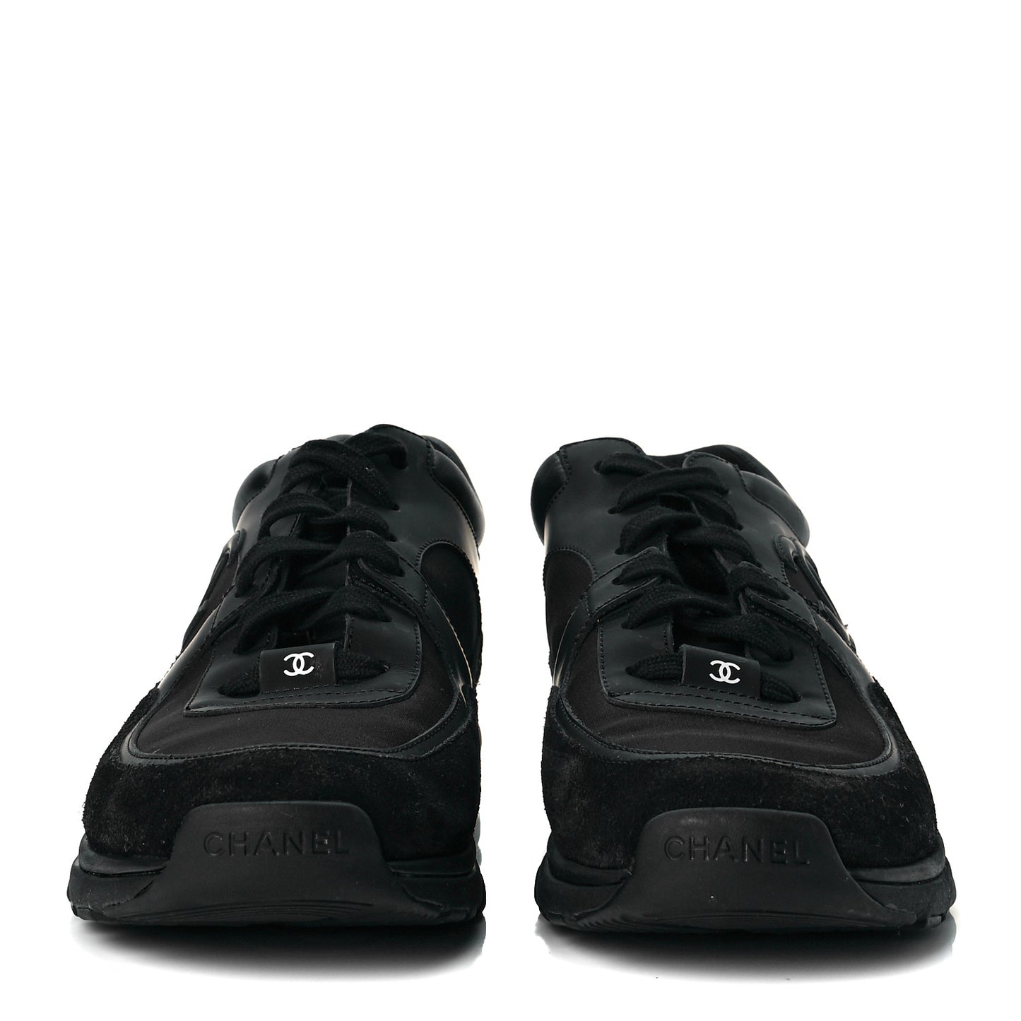 Toile Suede Calfskin CC Sneakers 40 Black