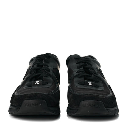 Chanel Toile Suede Calfskin CC Sneakers 40 Black 3 of 9