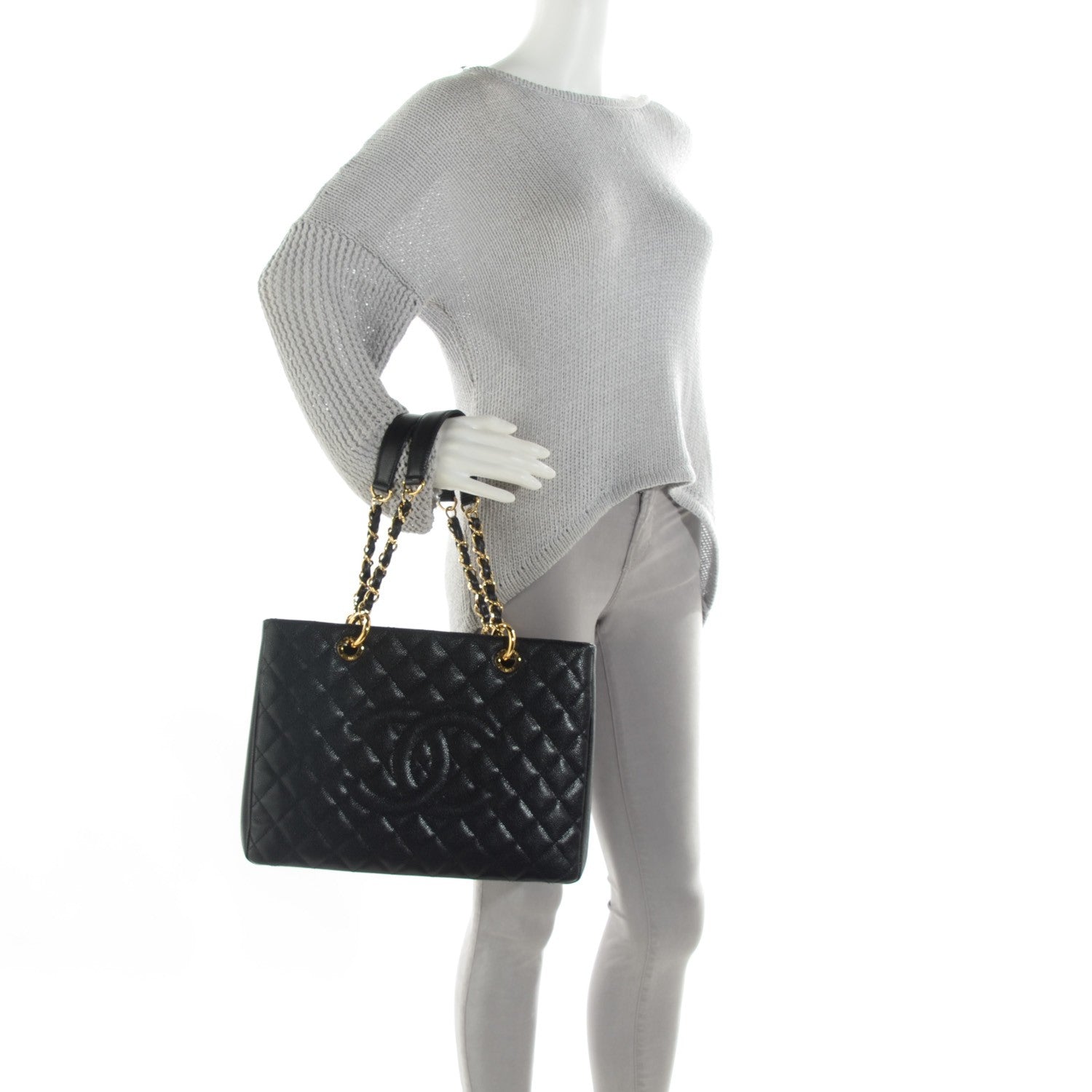 Chanel Caviar Quilted Grand Shopping Tote GST Black 2 of 7