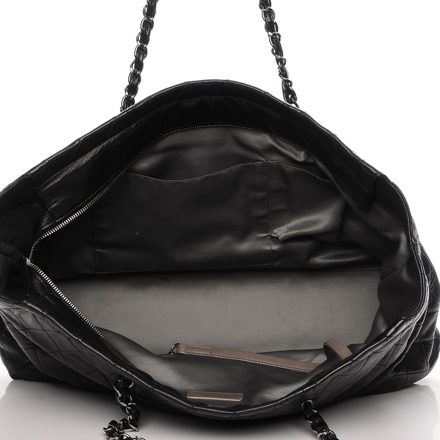 Lambskin East West Sharpei Shopping Tote Black