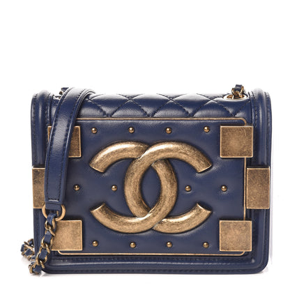 Chanel Lambskin Quilted Studded Boy Brick Flap Blue 1 of 9