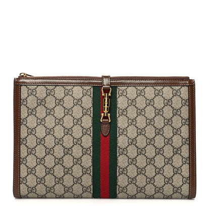 Gucci GG Supreme Monogram Large Jackie 1961 Pouch Brown 1 of 11