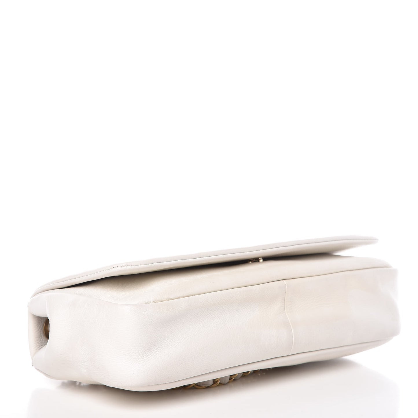 Calfskin Metal Mosaic Flap White