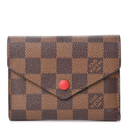 Louis Vuitton Damier Ebene Victorine Wallet Red 1 of 7