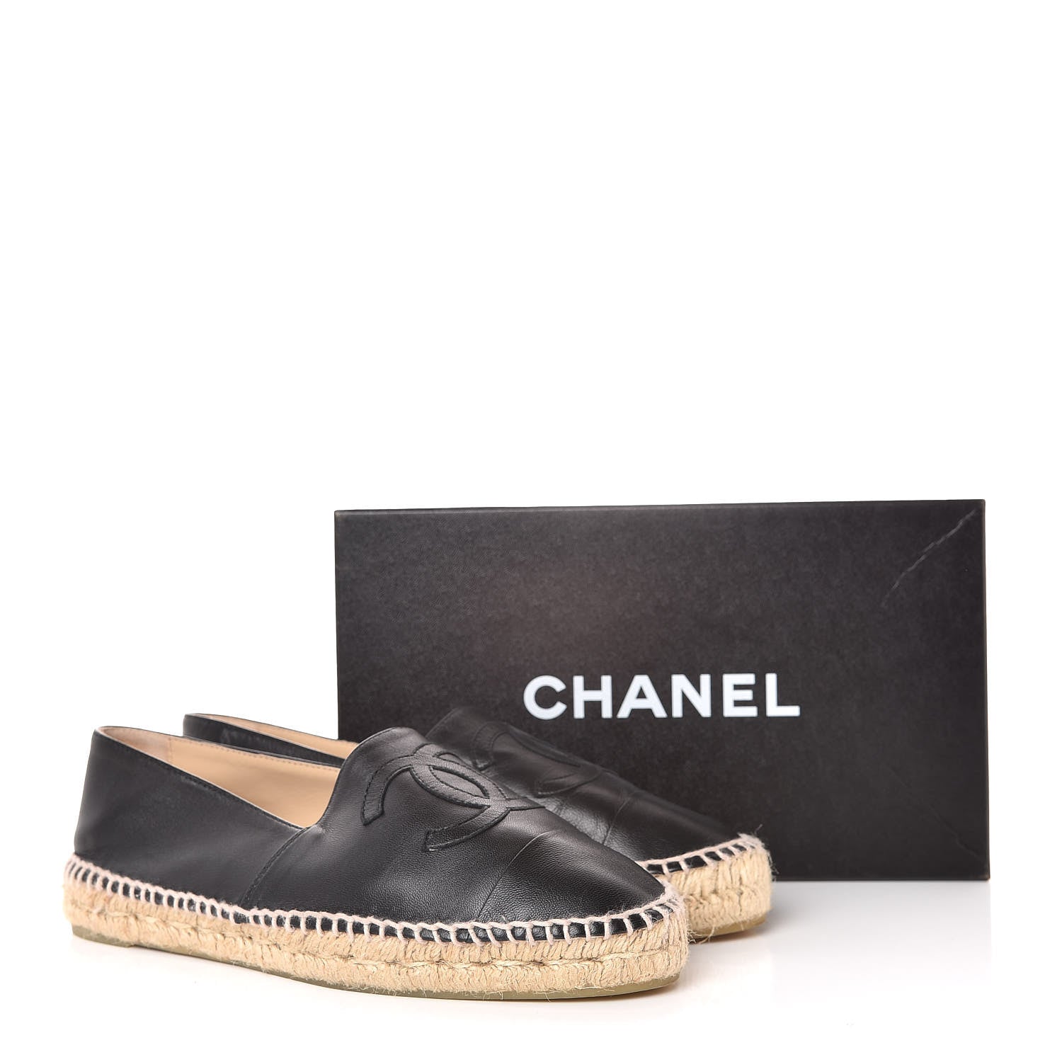 Chanel Lambskin CC Espadrilles 39 Black 10 of 10