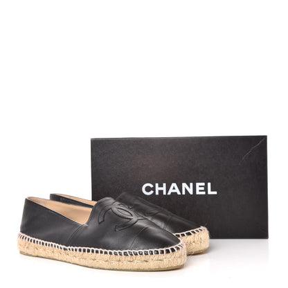 Chanel Lambskin CC Espadrilles 39 Black 10 of 10