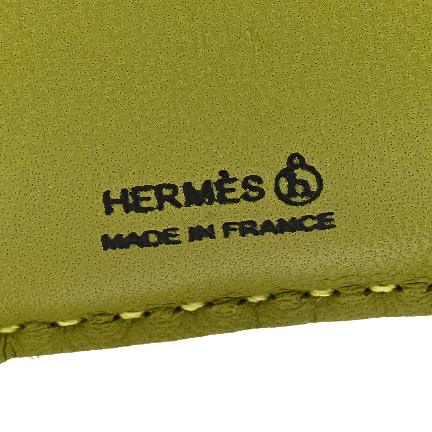 Hermes Lambskin Silk Petit H Hibouton Charm Vert Anis 3 of 4