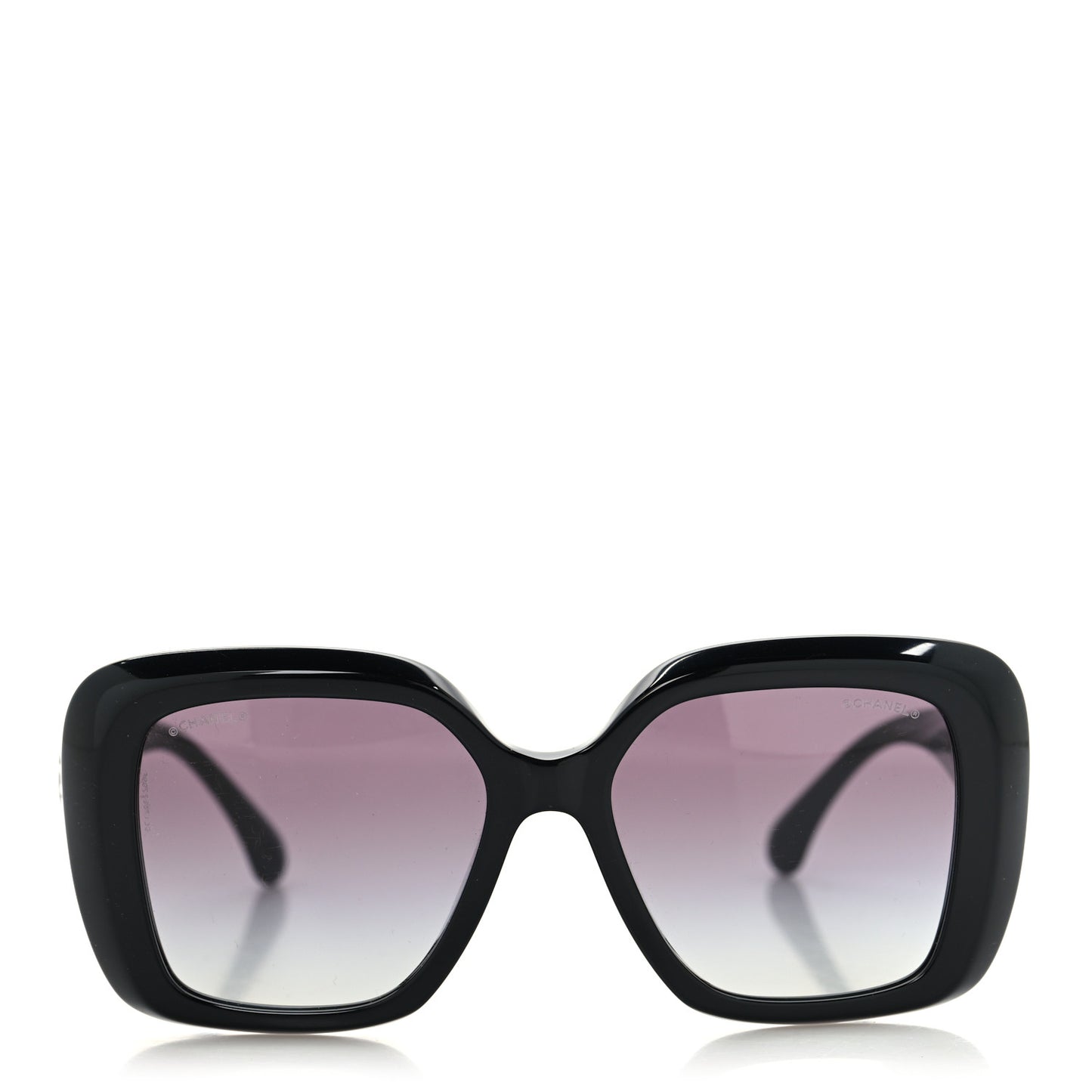 Acetate Enamel Heart Square Sunglasses 5518-A Black