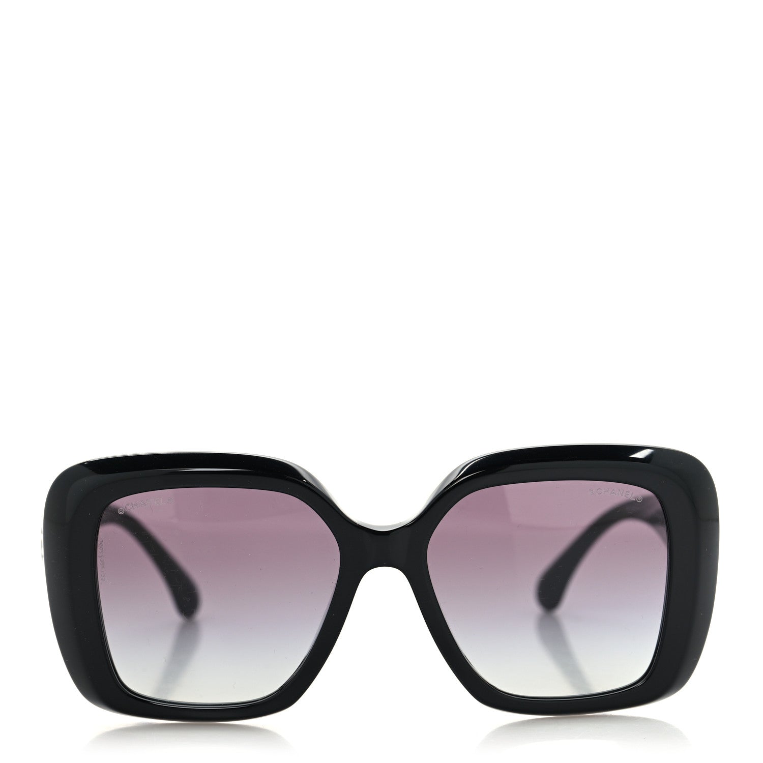 Chanel Acetate Enamel Heart Square Sunglasses 5518-A Black 2 of 8