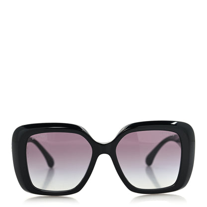 Chanel Acetate Enamel Heart Square Sunglasses 5518-A Black 2 of 8